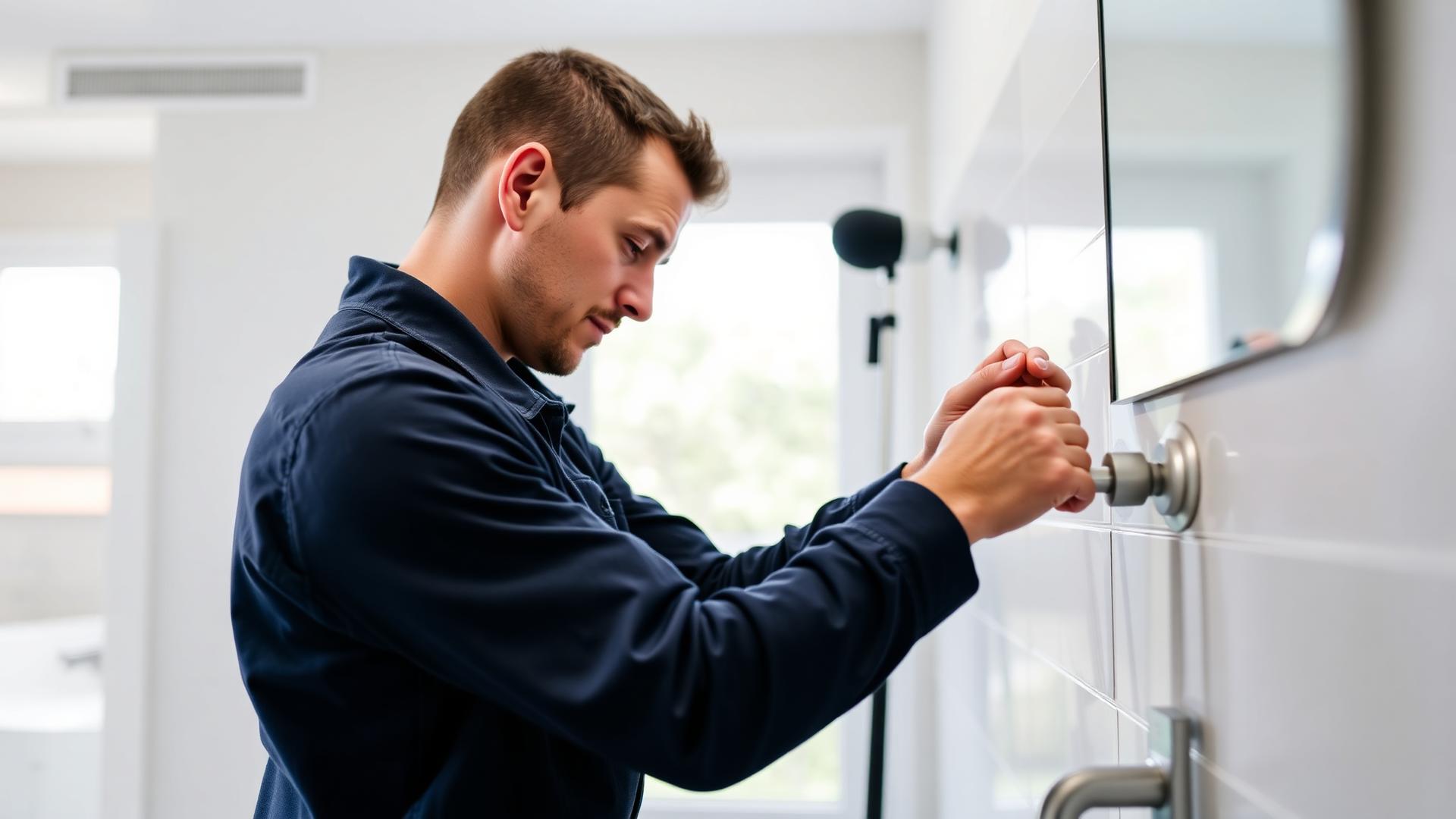 Plumber at work while an AI assistant answers customer calls